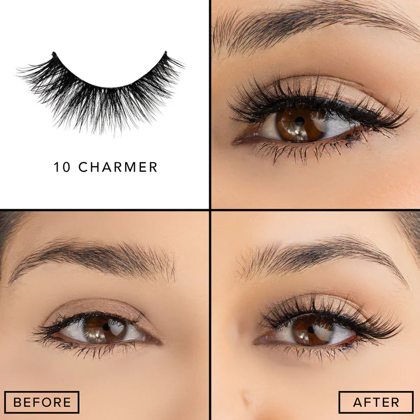 Lash Out 3D Faux Mink Eyelashes – Lightweight, Reusable, Vegan False Lashes for Dramatic Volume and Natural Look - Charmer