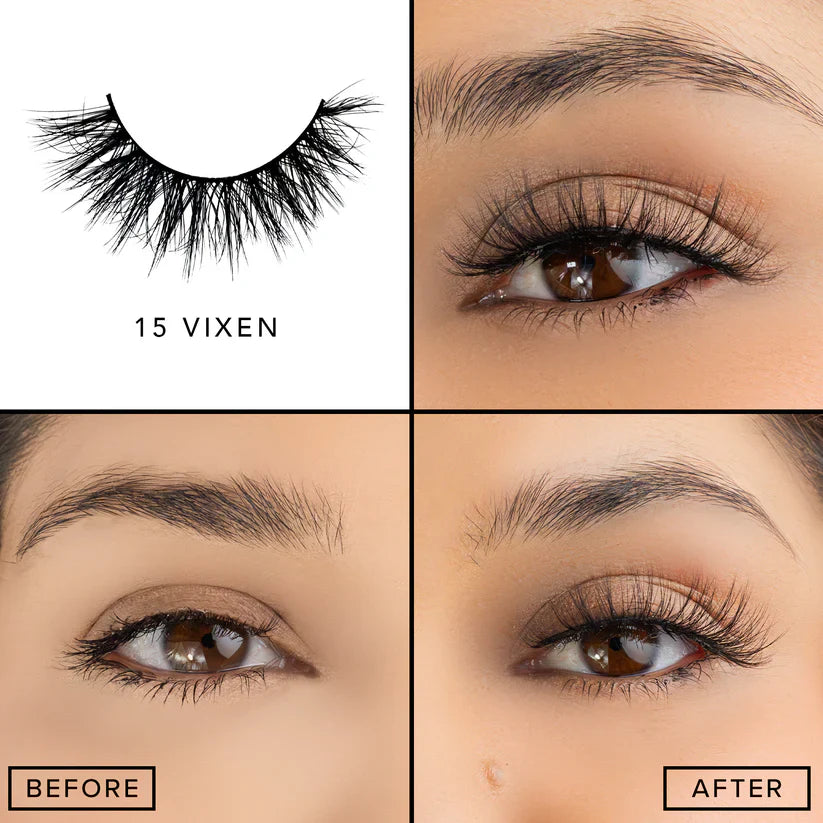 Lash Out 3D Faux Mink Eyelashes – Lightweight, Reusable, Vegan False Lashes for Dramatic Volume and Natural Look - Vixen