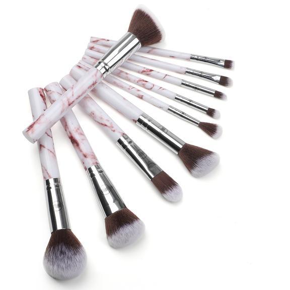 Pink 10PC Marble Brush Set